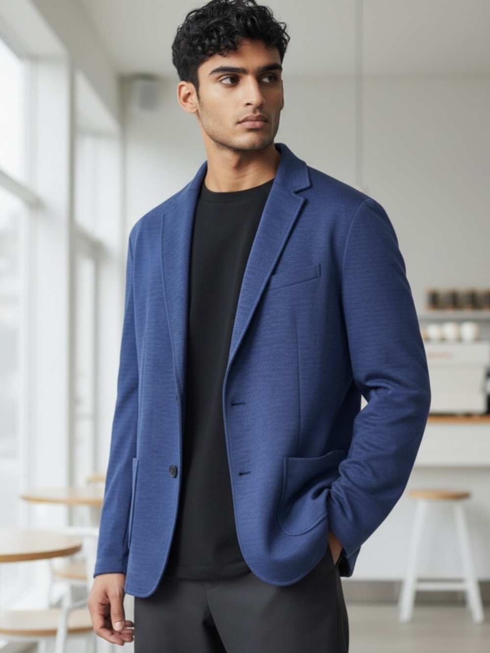 Hawker Rye Jaquard Knit Sportcoat - XL - TALL - Blue - New with tags
